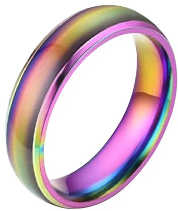 Edelstahl Regenbogen - EDELSTAHLRING, Stimmungsring Aus Edelstahl, Temperatur-Farbwechsel, Für Paare, Partys, Geburtstage, Jahrestage, Verlobung, Hochzeit
