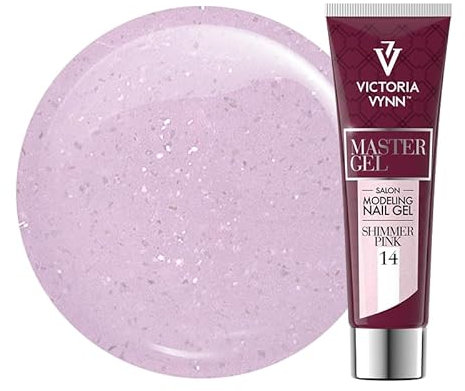 Victoria Vynn Master Gel UV/LED Nail Modelling Acrylic Gel Builder for Manicure Extensions (14 Shimmer Pink, 60g)