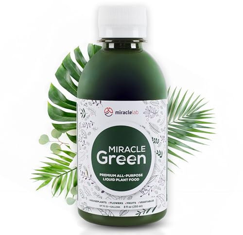 Miracle Green Fast-Acting Liquid Plant Food - Special Formula with Tree Sap & Yucca Plant Extract - All-Purpose Fertilizer for Houseplants, Flowers, Fruits, Vegetables & Trees (8 oz)