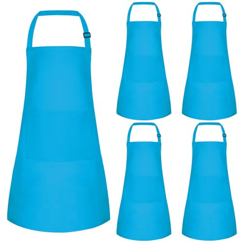 BOUBONI 5/10/20 Stück Kinder Schürze Verstellbare mit 2 Taschen für Jungen Mädchen Bastelschürze Kochschürze zum Zeichnen Malen Backen Kochen