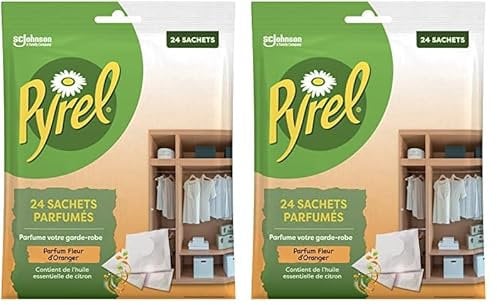 Pyrel Sachets Parfumes Fleur D'Oranger - avec Huile Essentielle De Citron (Lot de 2)