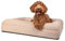 Orthopädisches Hundebett Bouclé, luxuriöses Design, orthopädisch, beige, Memoryschaum (S)
