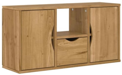 vidaXL Mueble para TV con cajón ODDA 79x24x40 cm Madera Pino Maciza, Soporte de TV, aparador de TV, Mueble de Alta fidelidad, Banco de TV