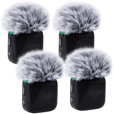 YOUSHARES DJI Mini Microphone Wind Muff - 4 PCS Mic Windshield for DJI Mic Mini Wireless Lavalier Microphone to Reduce Wind Noise(Black&White)