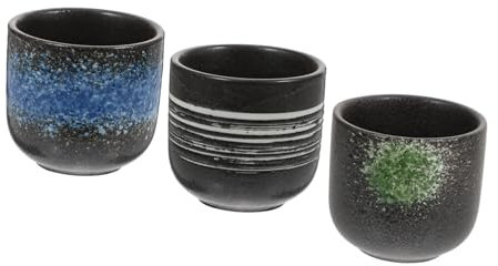 MAGICLULU Dekorative Teetasse 3 Stücke Japanischen Stil Porzellan Tee Tasse Tee Becher Für Zuhause