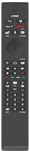 AULCMEET Fernsteuerung,398GM10BEPHN00028HT Neue Replace Voice Remote passend für fit for Philips Smart TV 48OLED935/12 398GM10BEPHN00028HT