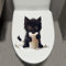 Leniutor 1 x niedliche Katzen-Toilettendeckel-Aufkleber, wasserdichte Tier-WC-Deckel-Tanksitz-Aufkleber, Cartoon-Katzen-Wandaufkleber, Badezimmer-WC-Türsitz-Dekoration (Kätzchen)