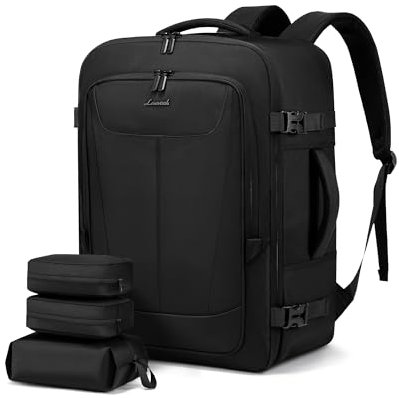 LOVEVOOK Handgepäck Rucksack, 18 Zoll Groß Reiserucksack Flugzeug Travel Backpack Herren Damen Kofferrucksack mit Laptopfach, Carry On Luggage Cabin Bag für Männer Frauen Reise Arbeit Business