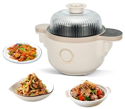 Automatische Kochmaschine 3,5L, Multifunktionaler Antihaft Kochtopf mit Edelstahl Steamer Mesh, Rührfunktion, Dampfgarer, Wok, Heißer Topf