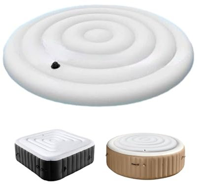 145/165cm PVC Couverture De Spa Gonflable, Couvercle De Bain À Remous Gonflable, Isolation Thermique Pliable pour Spa, Couvercle De Bain À Remous Rond pour Centre Spa, Auberge, Salle De Bain