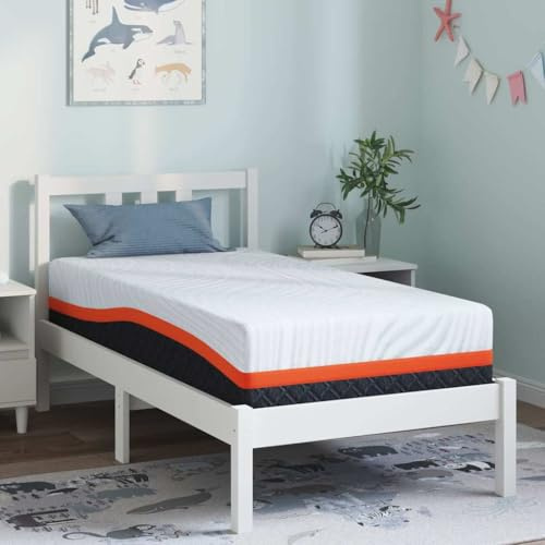 vidaXL Memory Foam Mattress 80 x 160 cm, White and Grey, Firm to Medium Firm, with Diamond Jacquard Polyester Pattern. Perfect for your bedroom, whether in winter or spring. Style