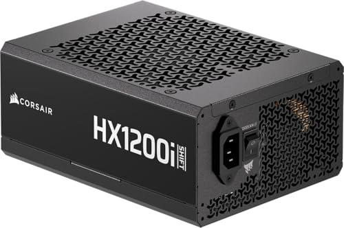 CORSAIR HX1200i Shift Vollständig Modulares ATX-Netzteil – Schwarz | Eingebauter iCUE LINK System Hub, Natives 12V-2x6 Kabel, ATX 3.1 & PCIe 5.1, Seitlich Montierte Stecker, Cybenetics Platinum
