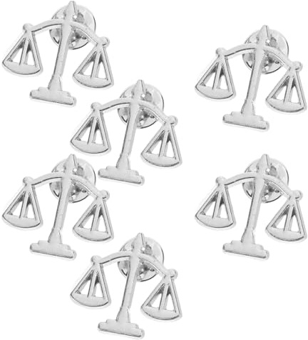 LIFKOME 6pièces Lot de Broches de Juge Métal Symbole de Justice et Balance pour Costume et Chemise Accessoires pour Hommes et Femmes