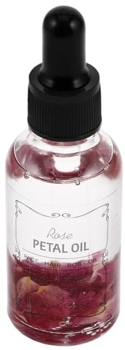 Rosenöl für Gesicht und Körper, Anti Aging Gesichtsöl aus Glas | Haarpflege und Beauty Routine, Blumiger Duft, Sanfte Anwendung, Rot, zur Aromatherapie