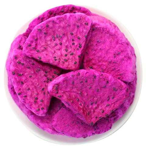 HoowCee Fruit du Dragon Lyophilisé – Pitaya Rouge Séché Croquant, Morceaux de Fruit Exotique pour Yaourt, Muesli, Céréales, Smoothies, Desserts et Snack (20G)