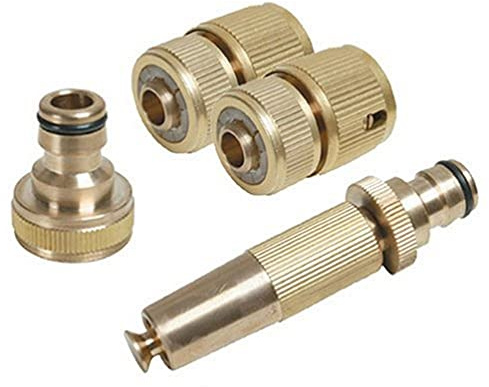 Silverline 793753 Messing-Gartenschlauchzubehör, 4-tlg.