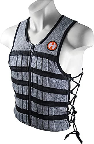 HYPERWEAR Hyper Vest PRO Unisex 4,5 kg Verstellbare Gewichtsweste für Fitness-Workouts, Large, Schwarz/Silber