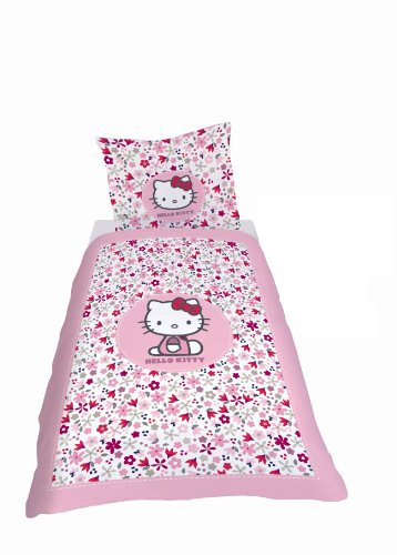 CTI 039801 Bettwäsche Hello Kitty Flora / Linon / 135 x 200 + 80 x 80 cm