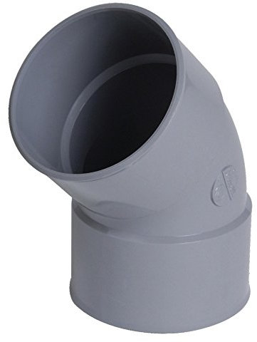 NICOLL COV50158 Coude Femelle 45° -PVC Gris-Ø 100 mm-CT44