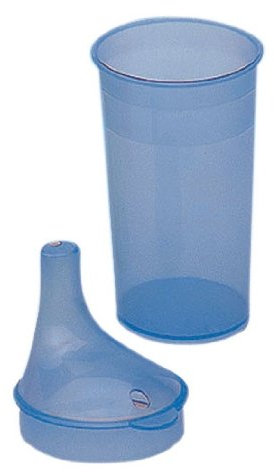 Trinkbecher-Set, lange Mundstücke, blau-transparent, Ess- und Trinkhilfen