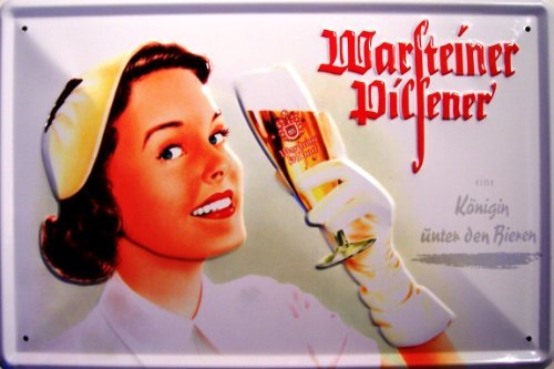 Warsteiner Pilsener Lady Blechschild 20 x 30 cm