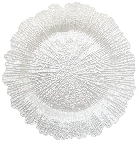 ChargeIt by Jay Platzteller, groß, 33 cm, dekorativer Glas-Serviceteller für Zuhause oder professionelles feines Essen für gehobene Catering-Events, Dinner-Partys oder Hochzeiten