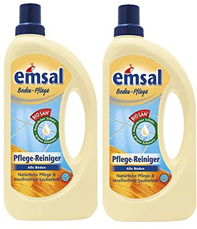 2x emsal Boden-Pflege Pflege Reiniger 1 Liter mit Biosan - Natürliche Pflege
