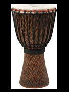 Tycoon Percussion 12 Djembe, Rope-Tuned, Mango Wood Shell, Goat Skin Head, 5mm Strong Non-Stretch Rope for Easy & Lasting Tuning, Natural Varnish Finish, Hand-Carved Design, Chiseled Orange Series