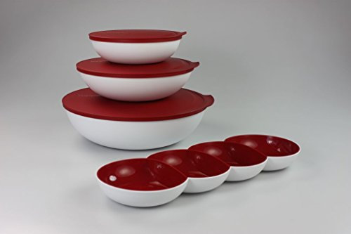 TUPPERWARE Allegra Bol 3,5L + 1,5L + 740 ml + AllegrApéro blanc rouge