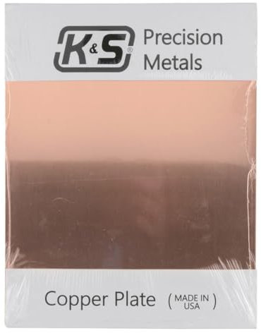 K & S 6605 Copper Etching Plates, 0.050 Thick x 9 Wide x 12 Long, 1 Piece, Made in The USA