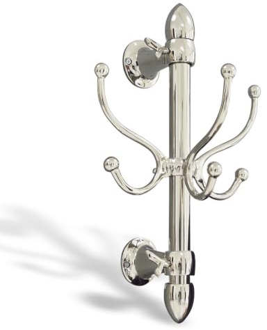 Loberon Haken Anthé, Nostalgischer Charakter, Ideal für Flur & Bad, Wandhaken, Organisationshelfer, Aufbewahrung, Aluminium, Silber