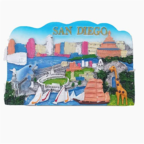 San Diego Kalifornien USA 3D Kühlschrankmagnet, Home & Kitchen Decoration Magnetaufkleber San Diego Amerika Reise Souvenir Geschenk Kühlschrank Magnet Kollektion