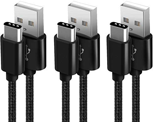 Cable USB Type C SUCESO [1M+2M+2M/Lot de 3] Cable USB C Nylon Tressé Charge Rapide Chargeur USB C pour Samsung Galaxy S10/S9/S8/A7 A5 A3 2017,Huawei P20/P30/P10/P9,Honor,LG,Sony,OnePlus,Nexus-Noir