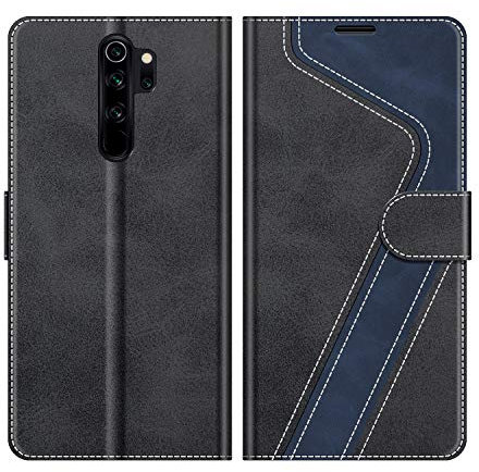 MOBESV Hülle für Xiaomi Redmi Note 8 Pro Handyhülle, Lederhülle mit Kartenfach, Klapphülle mit Ständer, Flip Case Handytasche Schutzhülle, Modisch Schwarz