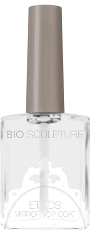Bio Sculpture Ethos Mirror Top Coat 14ml - High Gloss Nail Polish Top Coat with Plumping Gel Effect, Scratch Resistant, Long-Lasting, Mirror Shine Finish