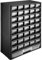 tectake Módulo Clasificador para Piezas Pequeñas, 41 Cajones Extraíbles, Cajas de Almacenamiento, Módulos Organizador, ideal Ferretería & Bricolaje, 30x13,5x45 cm, Negro