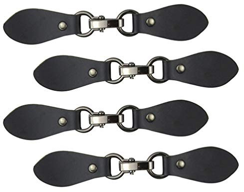Healifty 4Pcs Leder Tab Verschluss Verstellbare Schwarze Lasche mit Schwarzer Schnalle