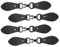 Healifty 4Pcs Leder Tab Verschluss Verstellbare Schwarze Lasche mit Schwarzer Schnalle