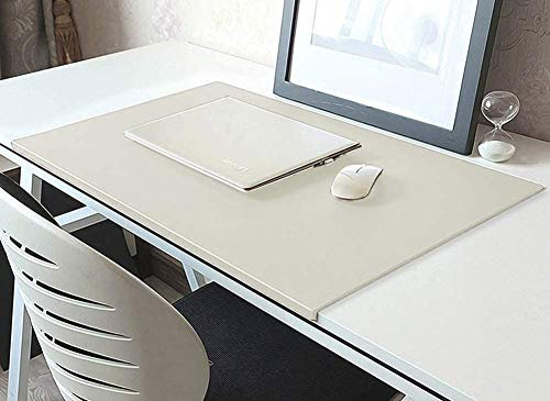 Schreibunterlage leder, gewinkelte schreibtischunterlage, Groß Mauspad Tischunterlage Tischschoner, Büro Wasserdichte Schreibenmatte Rutschfeste Mausunterlage Protektor-100x50cm-Weiß