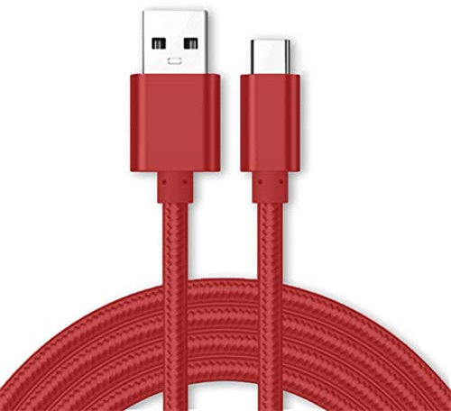 NWNK13 USB C Cable - Type C Fast Charging Cable for Samsung S21/S21+/S21 Ultra, S20 FE 4G/5G, A32, A12, A41, A72 (Red, 2m)