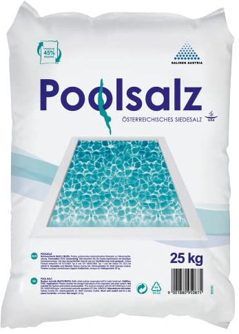Salinen Austria 8 x POOLSALZ 25kg für Salzwasser-Pool & Schwimmbad I hochreines Siedesalz, 99,9% NaCI I schnell löslich, geeignet für alle Salz-Elektrolyseanlagen/Chlorinatoren