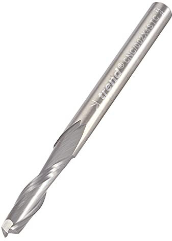 Trend CNC Two Flute Spiral Up-Cut Router Cutter, 4mm Shank, 4mm Cut Diameter & 17mm Cut Length, 45mm Overall Length, Solid Tungsten Carbide, CNC/002X4STC