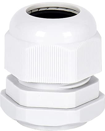 25Pcs Plastic M10 Cable Gland for Connection 2mm-5.5mm Wire - Waterproof IP68 Electrical Conduit Compression Connector with Locknut Stuffing/Washer (White)
