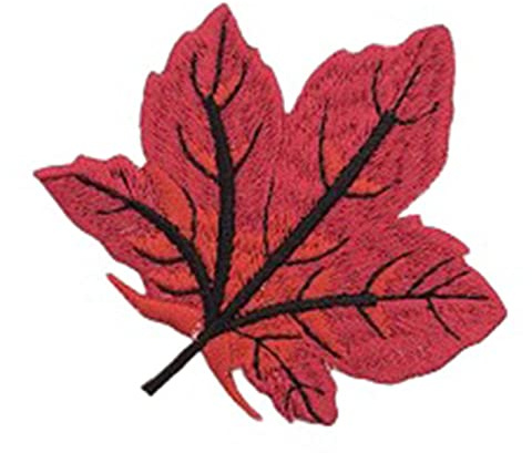 Anawakia Aufnäher Bügelbild Ahornblatt Stickerei Patch Aufnäher Patches von Ahornblatt Stickerei (Rot)