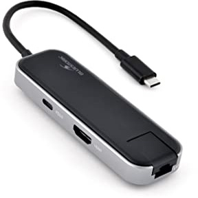 Bluestork HUB Office Dock Multiports 6-in-1 Adapter USB C auf HDMI 4K + 3 Ports USB 2.0 + Ethernet RJ45 + Typ C PD - USB C Hub aus Aluminium kompatibel PC Mac MacBook Pro Air M1 - Neu 2022