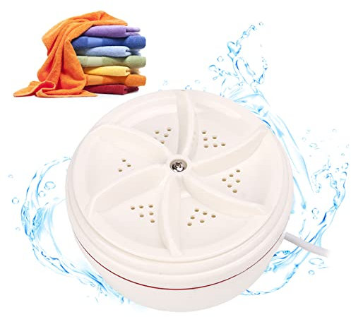 ciciglow Mini-Waschmaschine, Tragbare Ultraschall-Waschmaschine mit Mehreren Saugnäpfen, 18 W, für Lumpen, Handtücher, Unterwäsche, Socken