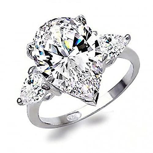 Bysonglezai Ringe Damen Ring Frauen Herren Geschenk Classic Water Drop Frauen Ring Micro Paved Träne Kristall Zirkon Für Liebhaber Brauthochzeit 8 Nj006