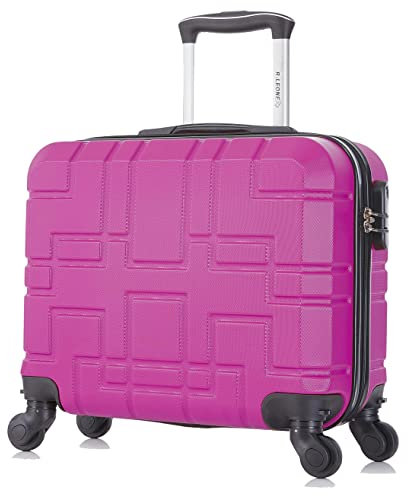 R.Leone Valigia EasyJet 45x36x20 cm Trolley Bagaglio a mano in ABS 4 Ruote 2130 (XS 45X41X20cm senza ruota 45x36x20cm, Fucsia)