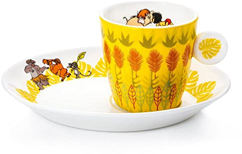 The English Ladies Co Disney The Jungle Book Espresso Cup and Saucer, Fine Bone China, 14 × 11.5 × 5.5 cm, Multicolor
