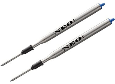 NEO+ Kugelschreiberminen kompatibel mit Lamy Kugelschreibern, 2 Stück, blaue Tinte